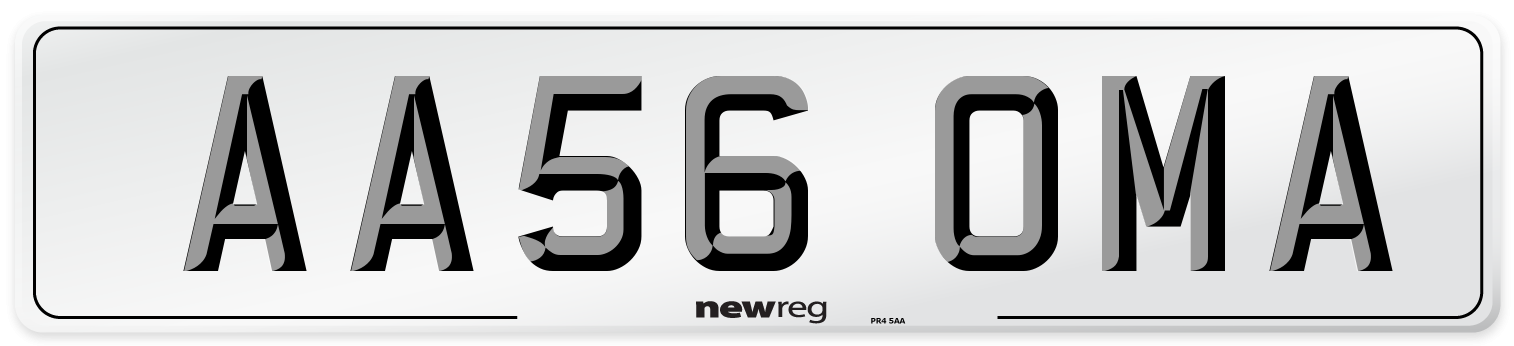 AA56 OMA Number Plate from New Reg